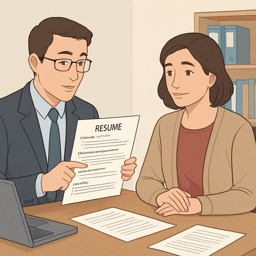 Resume consultant reviewing a teacher’s resume with Canadian formatting standards.