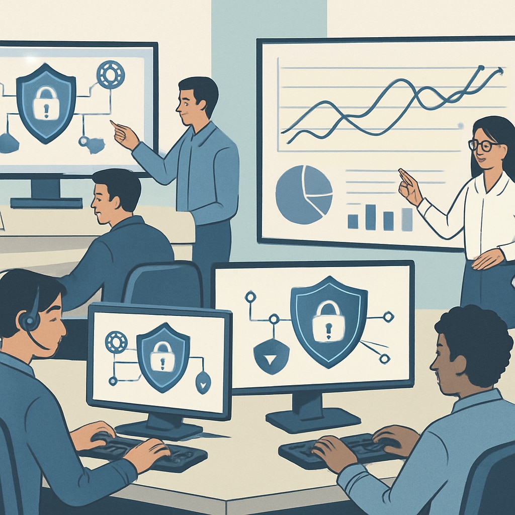 Cybersecurity and data science professionals at work