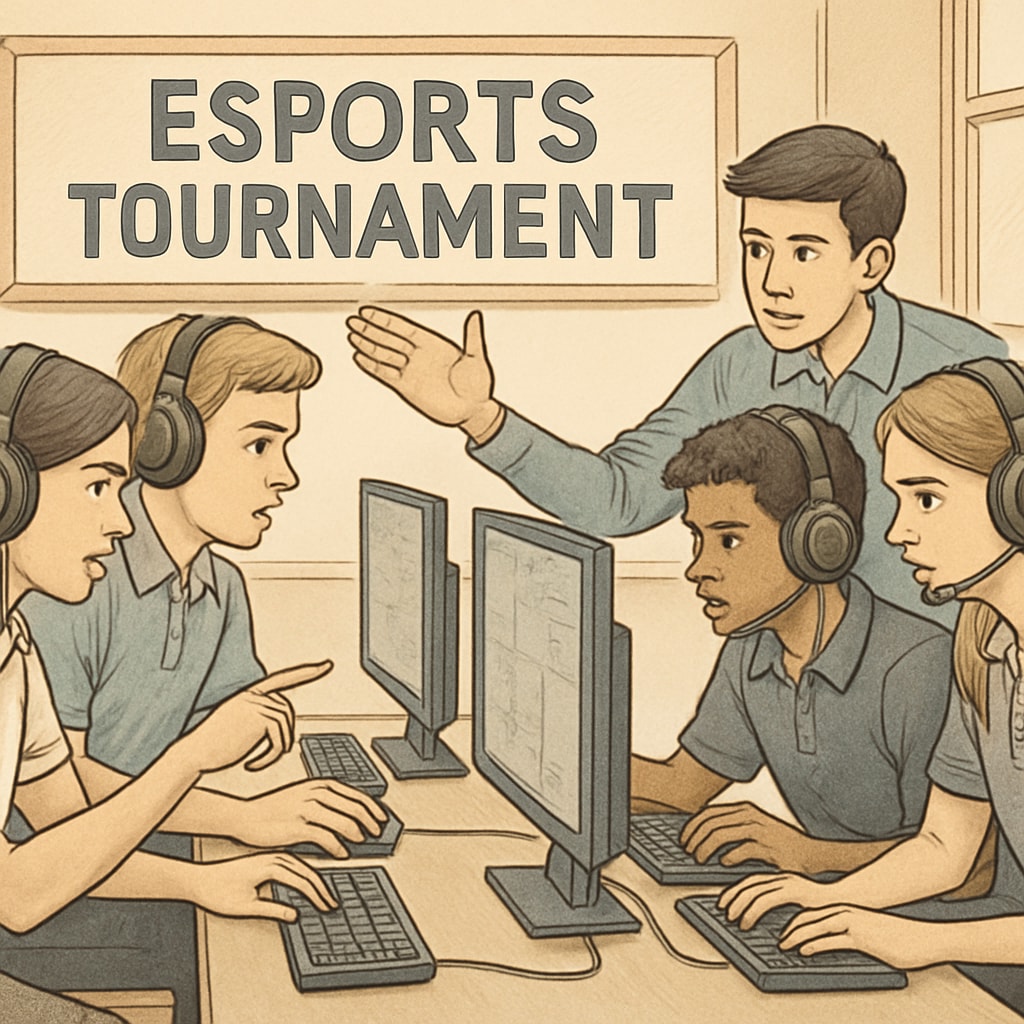School esports tournament promoting teamwork and educational engagement.