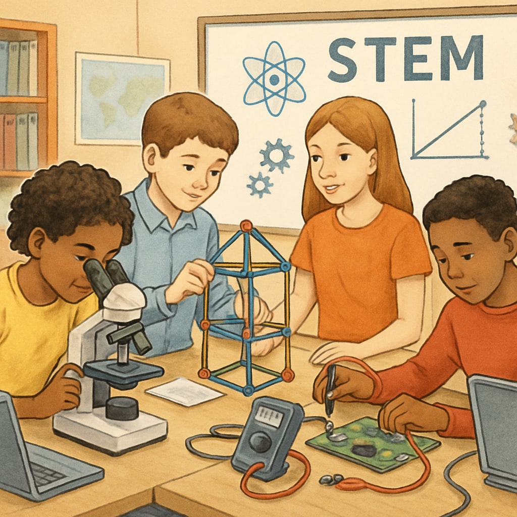 Public school students engaging in a STEM activity.