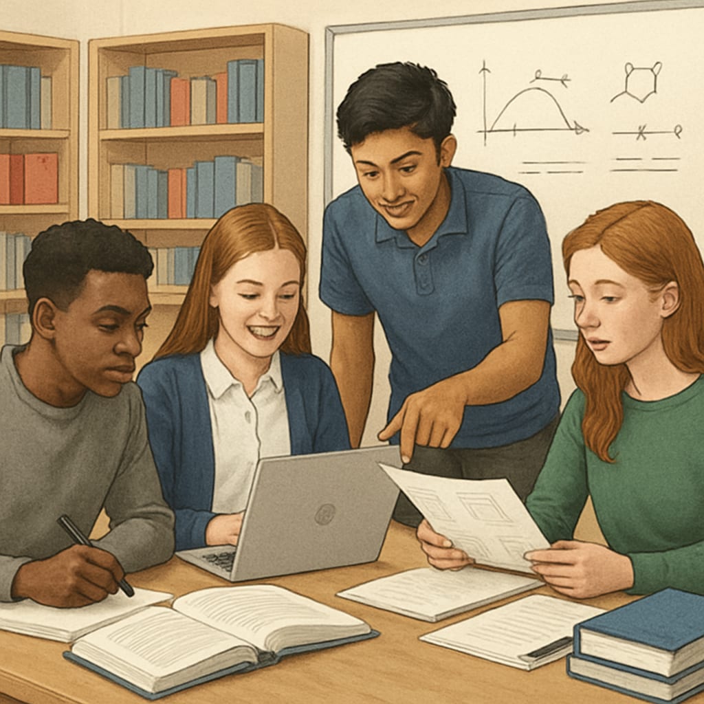 UK A Level system flexibility and student collaboration.