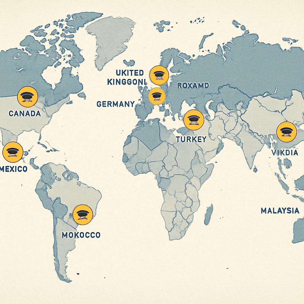 A map highlighting affordable university destinations worldwide. Global map showing affordable universities accepting AS Level qualifications.