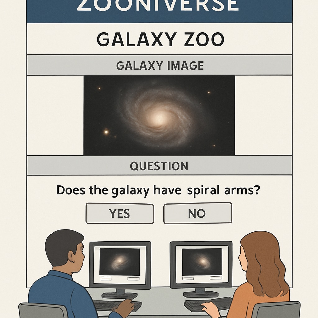 Zooniverse project interface for Galaxy Zoo classification