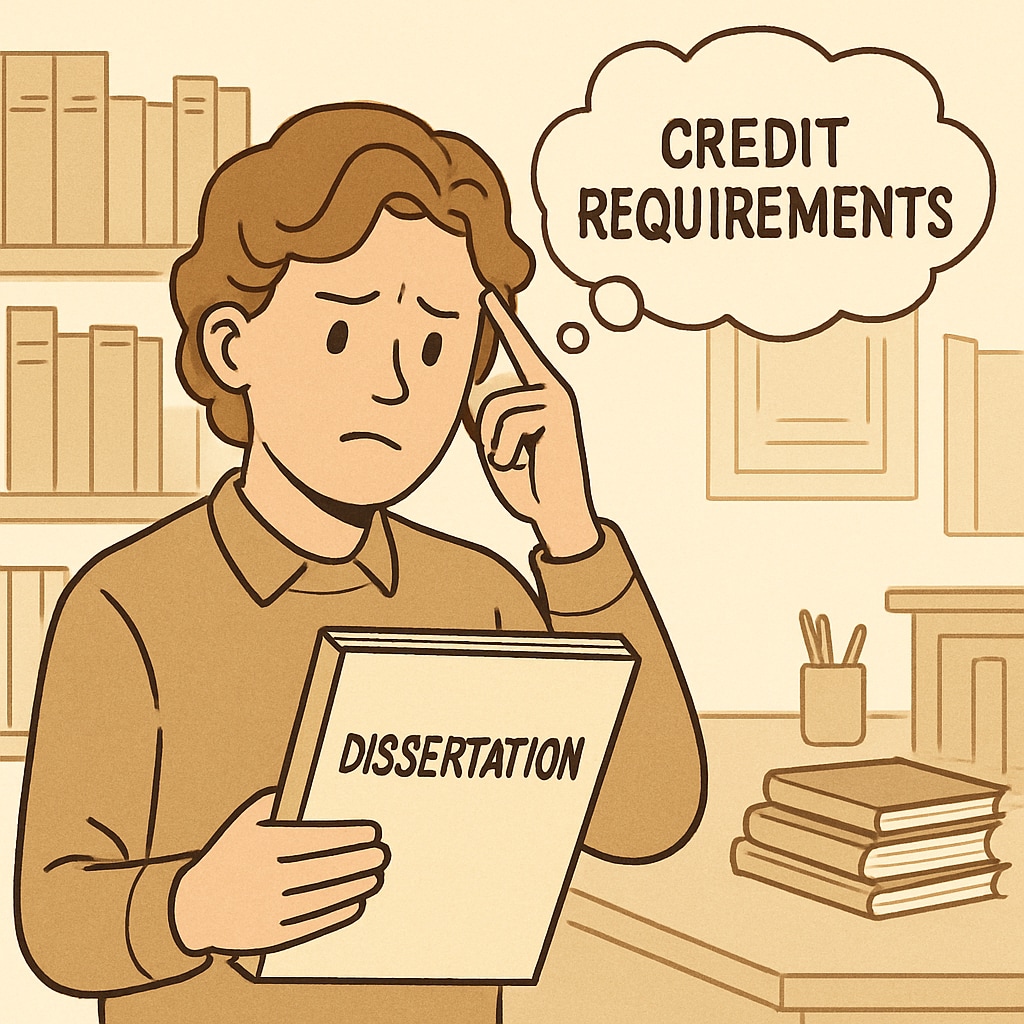 Student with dissertation concerned about credit requirements in the UK education system.