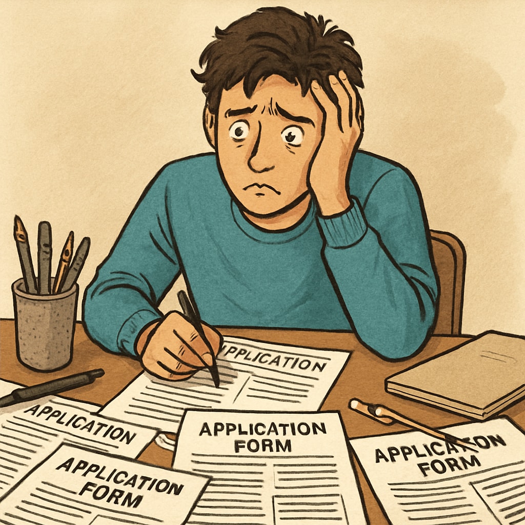 College freshman facing challenges in the application process.