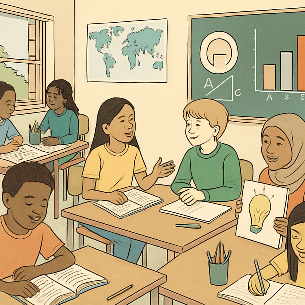 Diverse students in a classroom, showcasing inclusive learning.