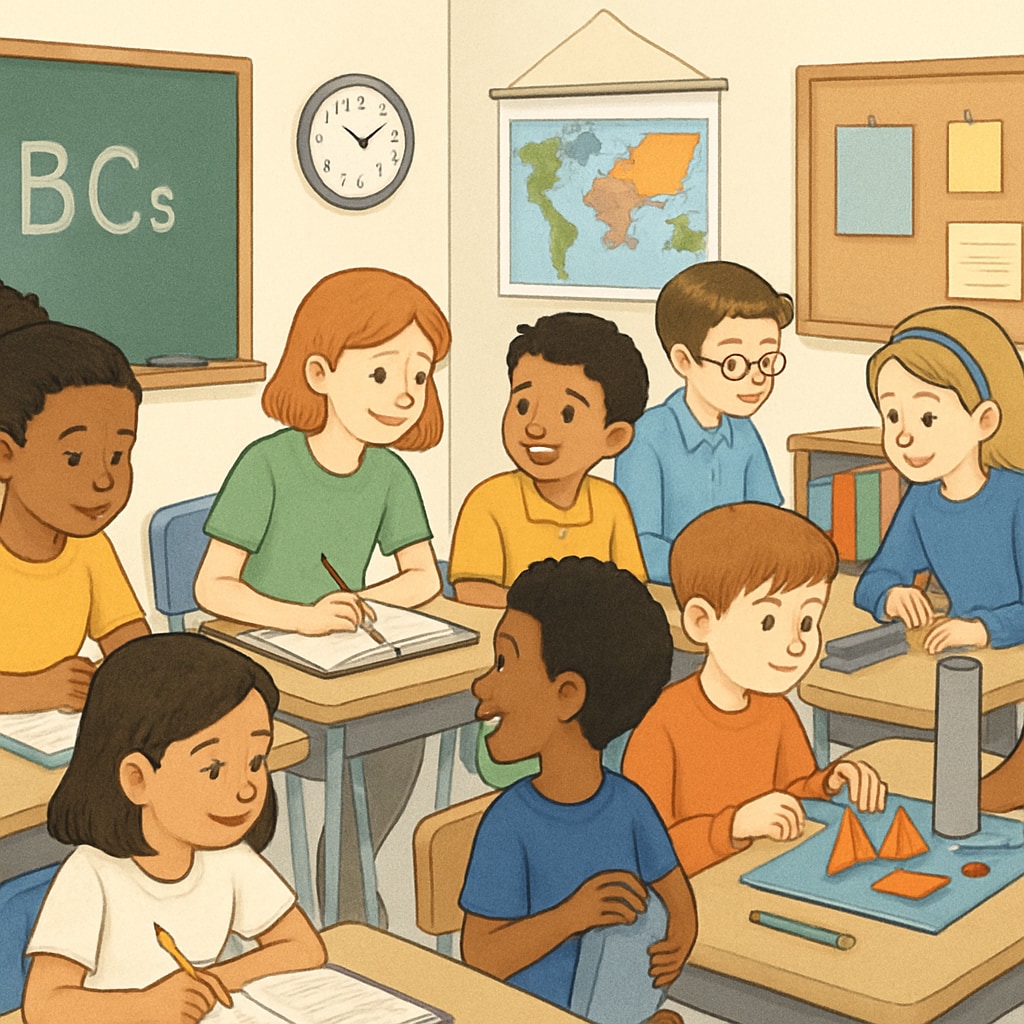 Students in a classroom participating in varied learning activities, representing educational inclusivity.