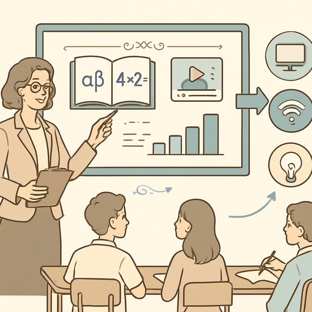 A teacher using a digital whiteboard to integrate technology into education.