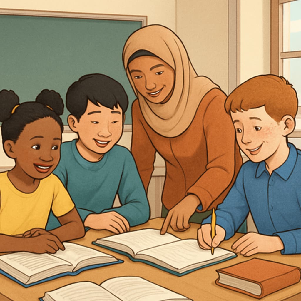 A diverse group of students studying in a classroom, highlighting inclusivity in British education recovery.