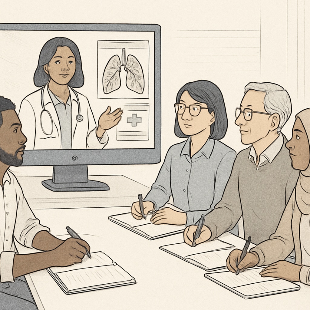 Educators learning medical concepts through an online course.