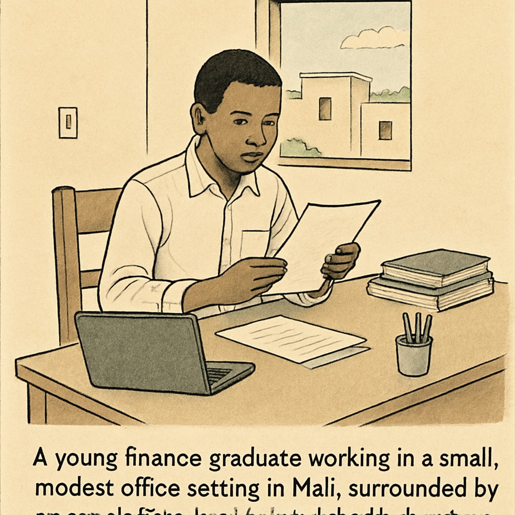 Image of a young finance professional in Mali, highlighting career constraints in developing economies.