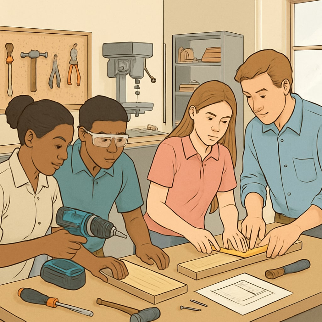 Students engaging in vocational training, highlighting the importance of alternative education paths.
