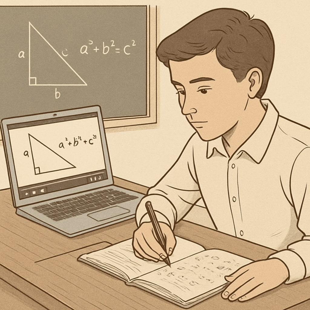 Student preparing for campus recruitment math tests using YouTube tutorials.