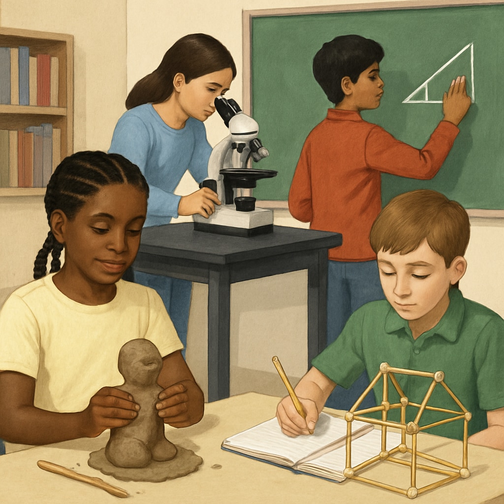 Students participating in practical activities, representing different skills beyond academics.