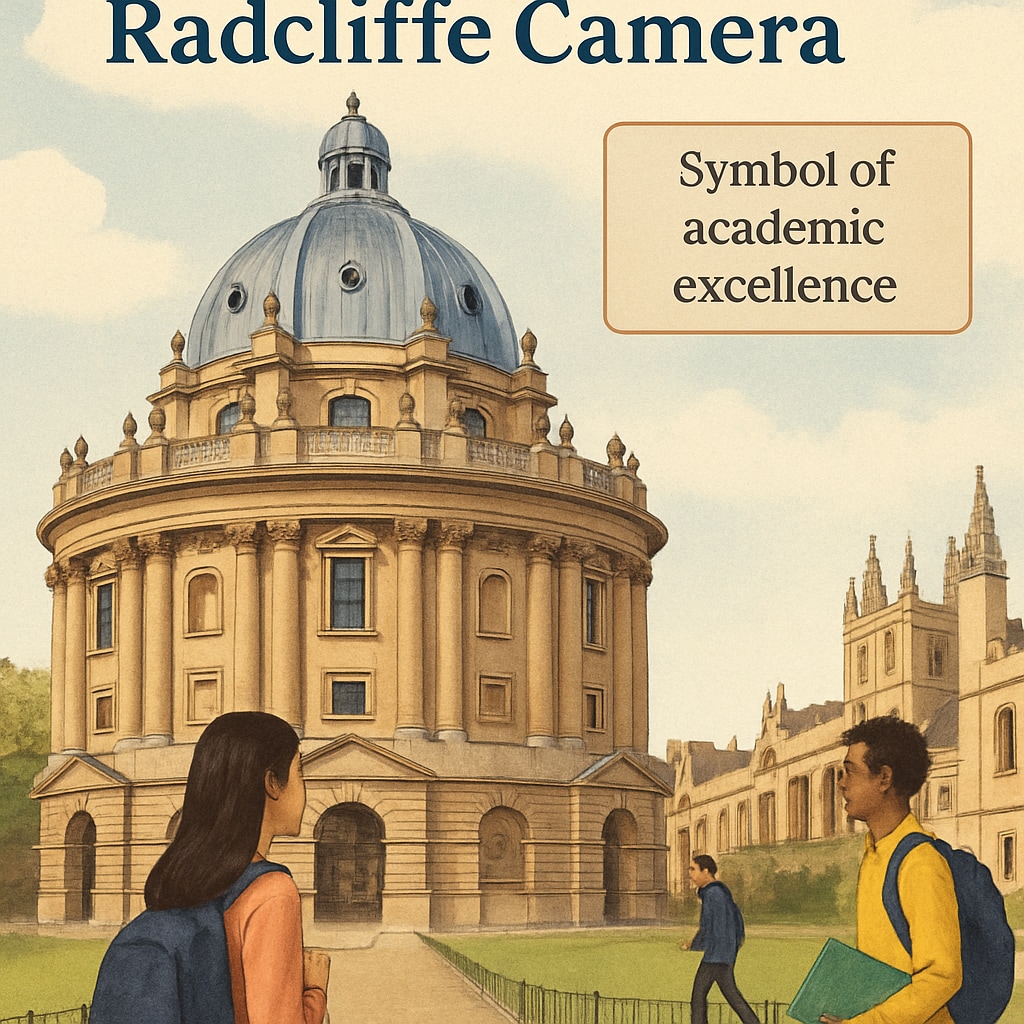 A photograph of Oxford University's iconic Radcliffe Camera, symbolizing academic excellence and the challenges faced by international students. Oxford University Radcliffe Camera representing tuition disparities for immigrant students