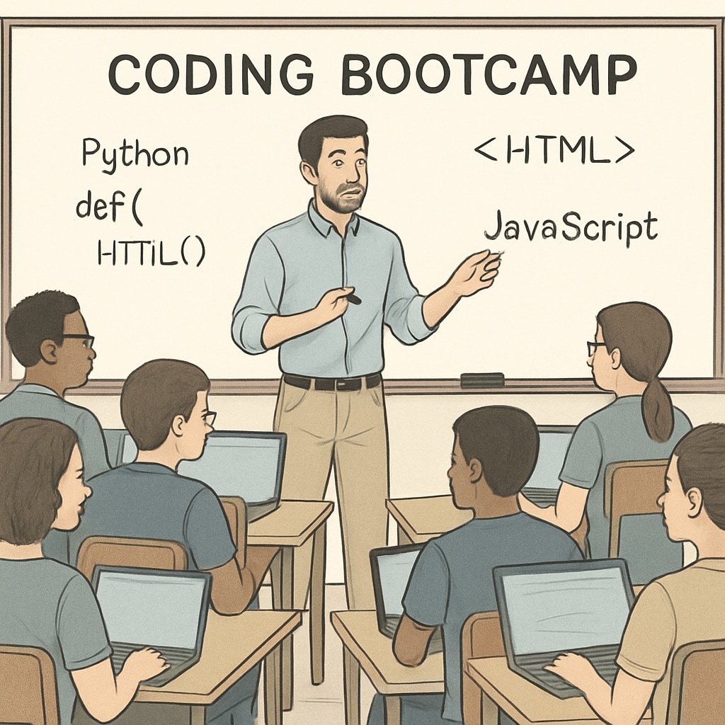 Students participating in a coding bootcamp.