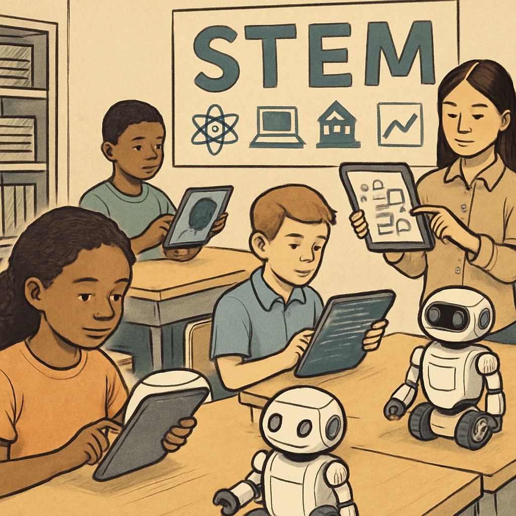 STEM education in K-12 schools preparing students for AI-related careers.