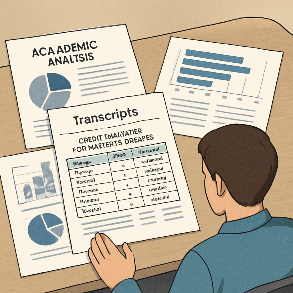 A student reviewing transcripts to understand credit requirements for a master’s degree in the UK.