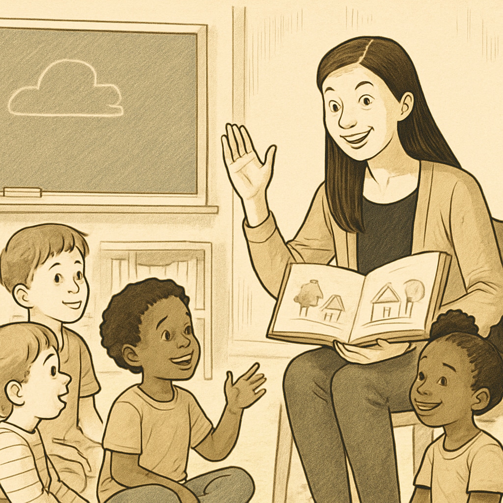 Ms. Rachel teaching children through storytelling, emphasizing her creative and inclusive approach to education.