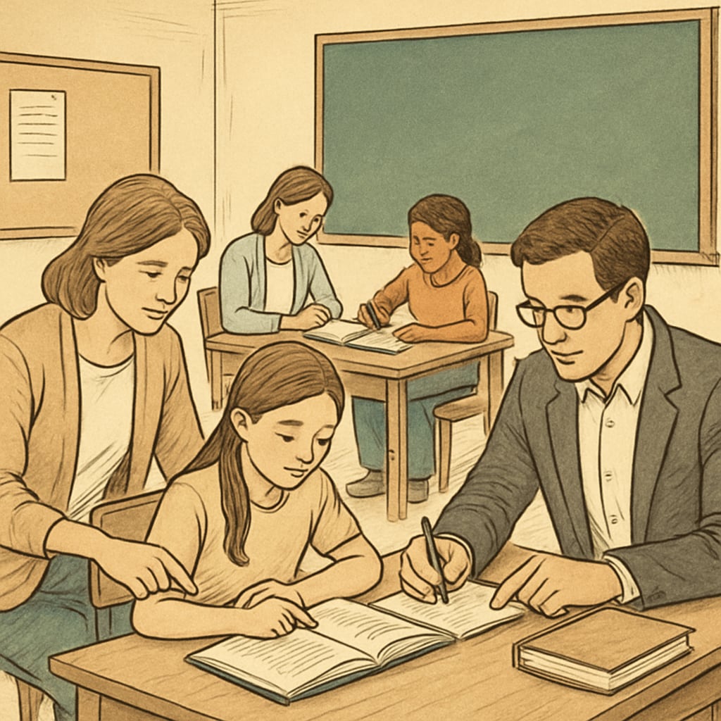 Students receiving academic support in a classroom to enhance their learning experience.