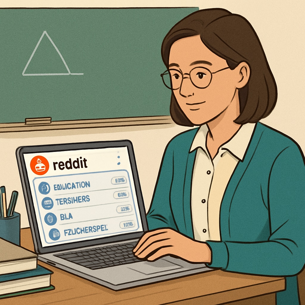 Teacher exploring education-focused subreddits on Reddit.