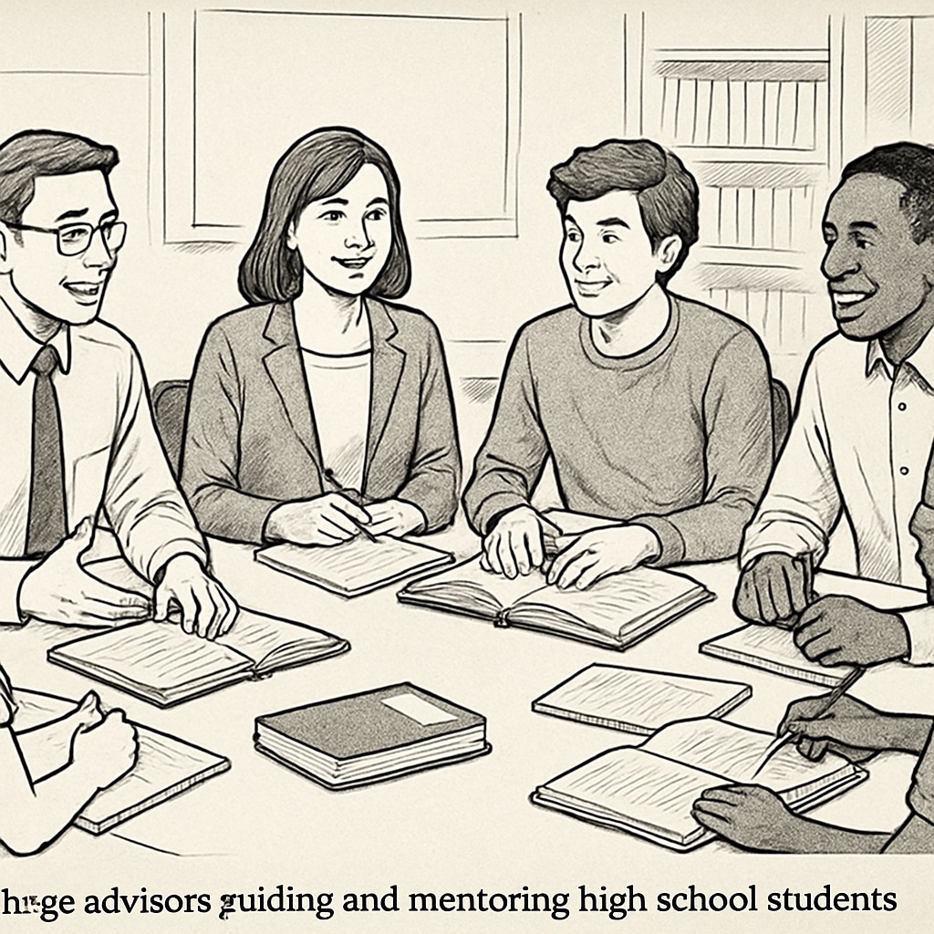 University of California advisors guiding high school students in a college readiness session.