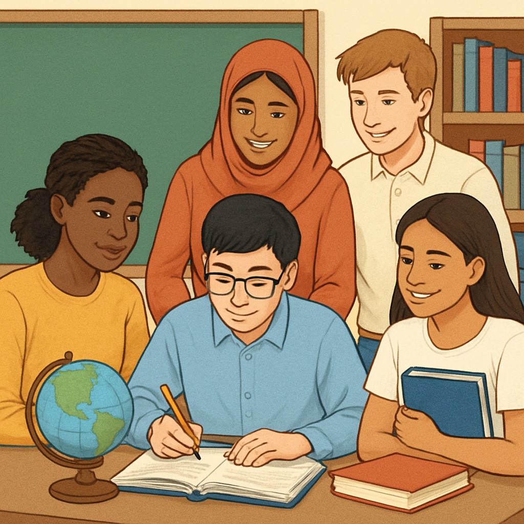 Diverse students representing the challenges of immigration status and education costs.
