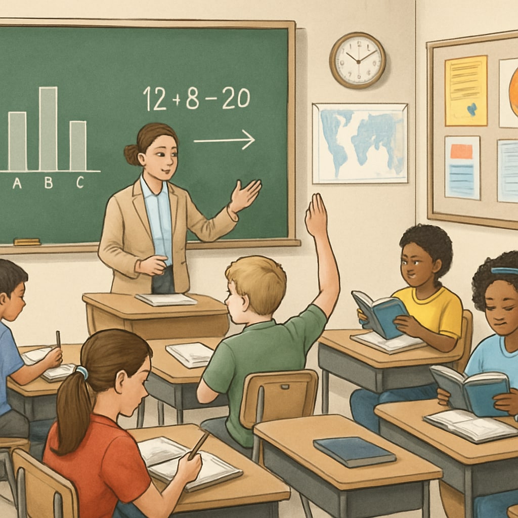 Students in a classroom focusing on their studies, illustrating a productive learning environment.