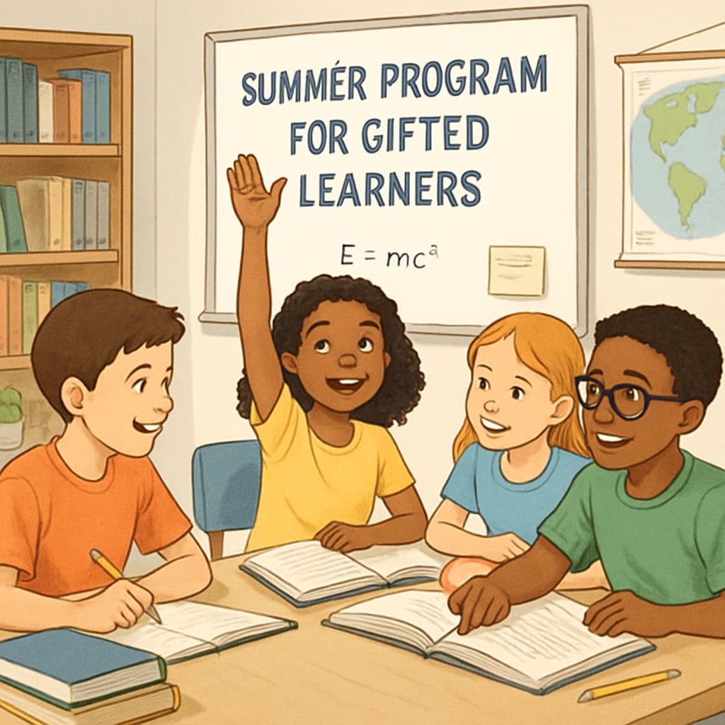 Gifted students in a summer academic program for early development.