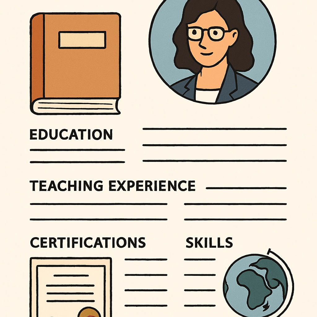 Professional resume layout for K12 teaching positions in Canada.