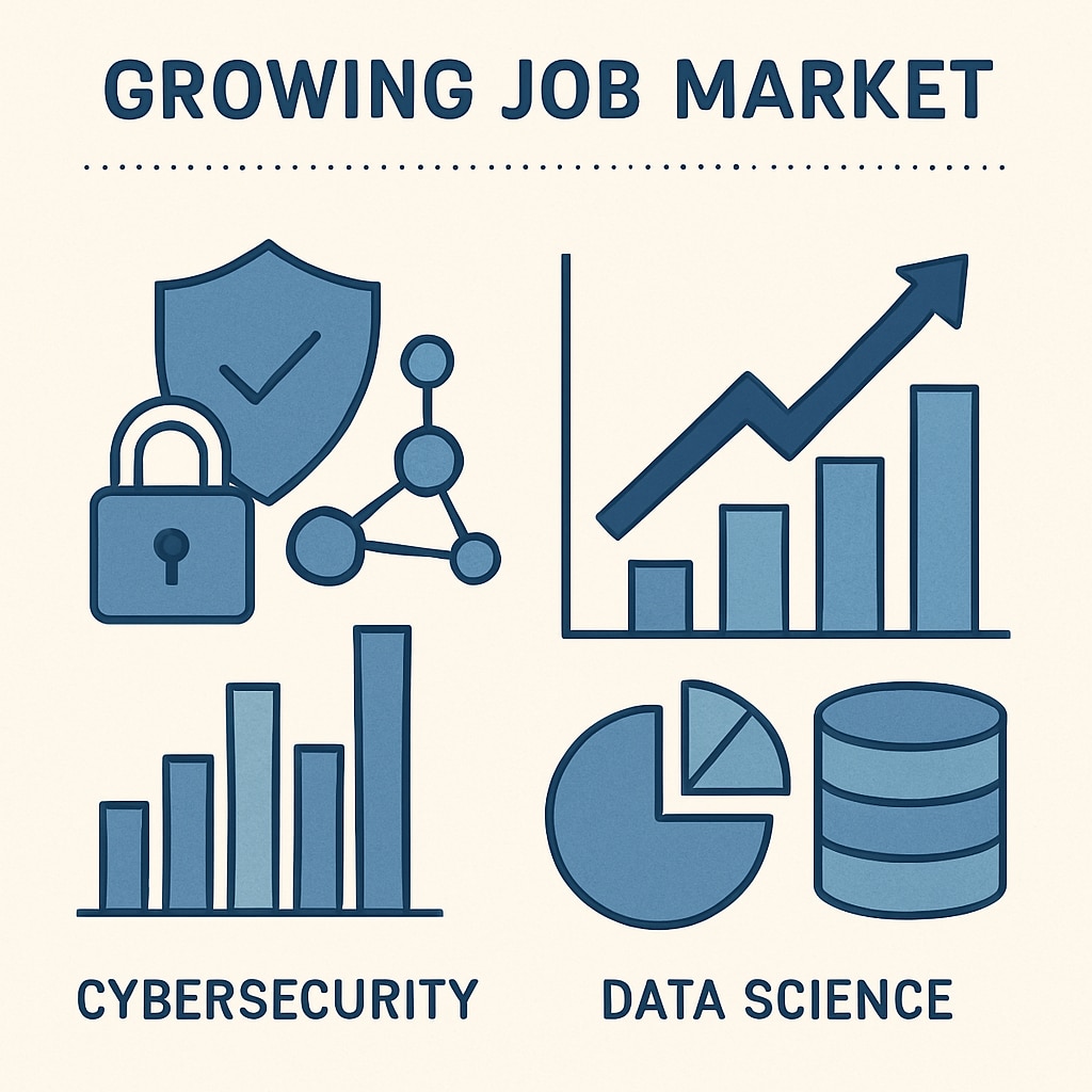 Job market growth in cybersecurity and data science
