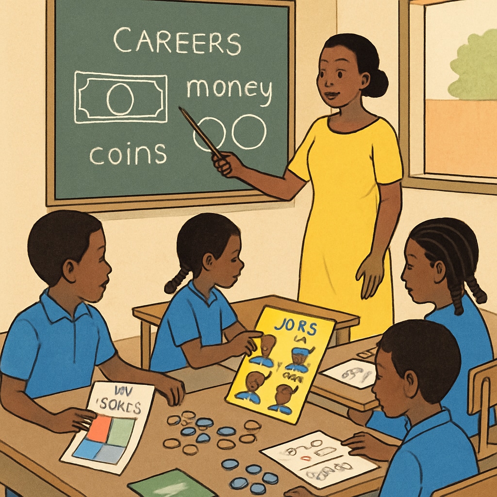 Career planning education in Mali for young students in K12 classrooms.