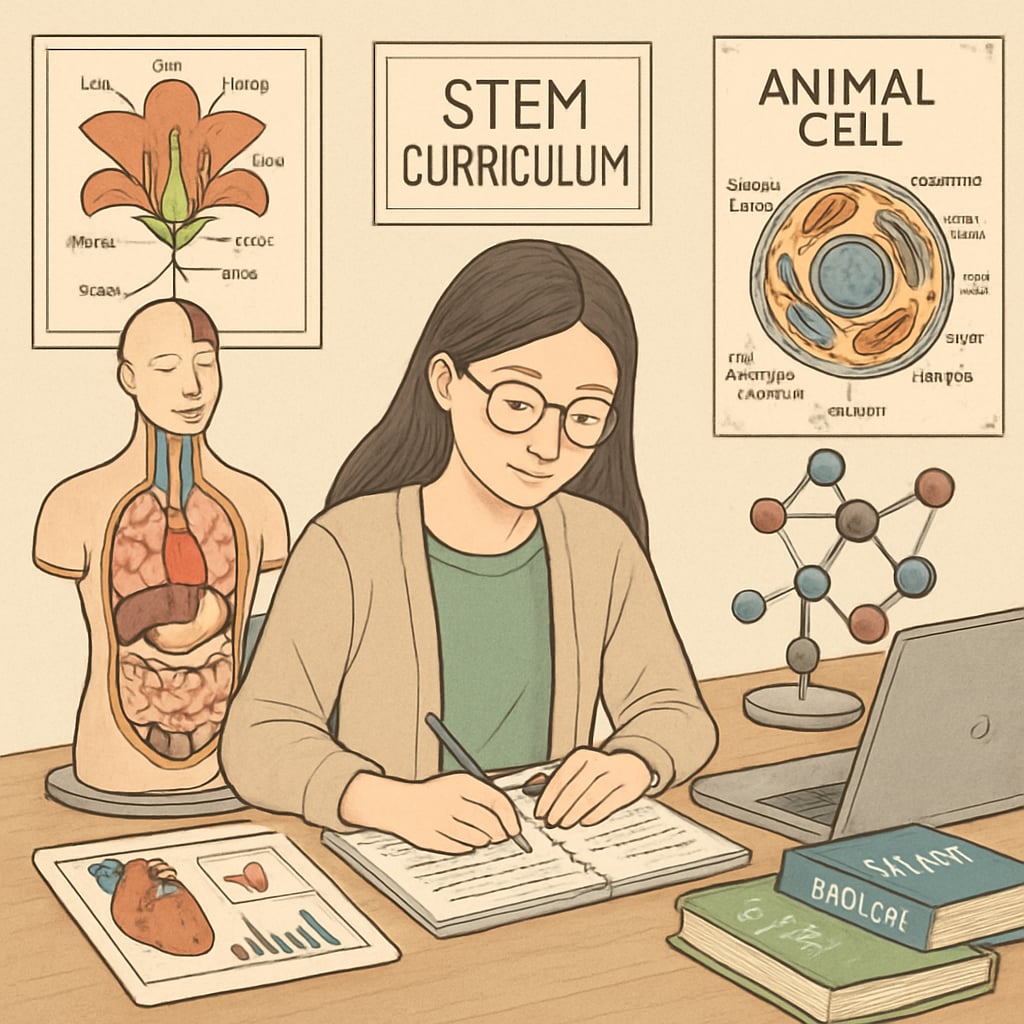 STEM curriculum designed by a biology graduate with interactive materials