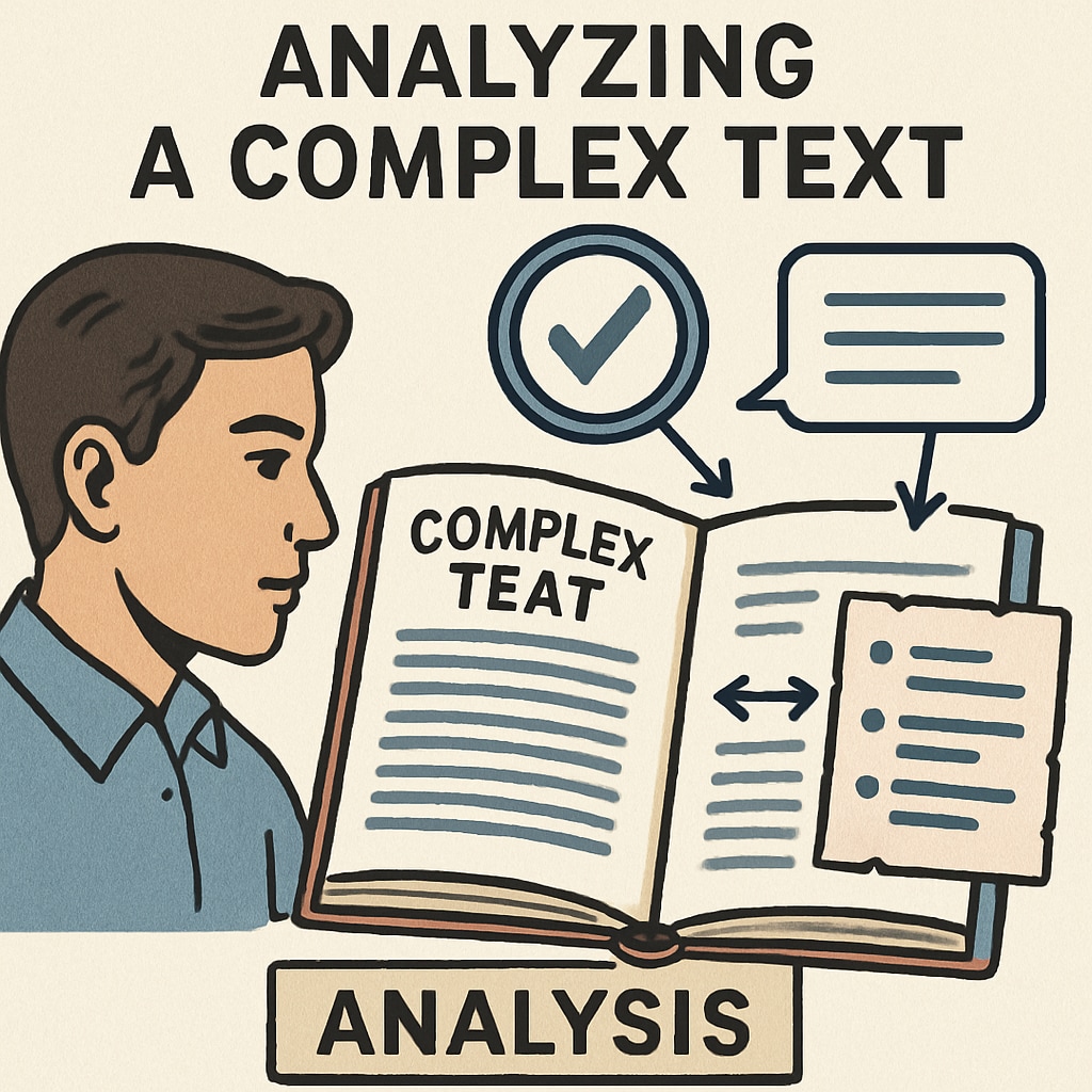 An example of a complex text passage being analyzed for educational use. Highlighted text passage demonstrating text complexity evaluation for learning purposes.
