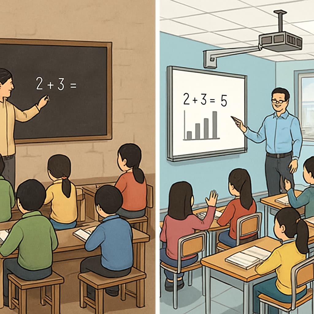 A rural Chinese school highlighting resource disparities.