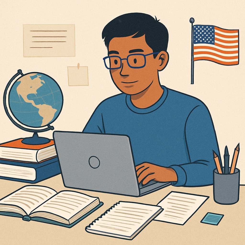 International student preparing for U.S. university applications in data science.