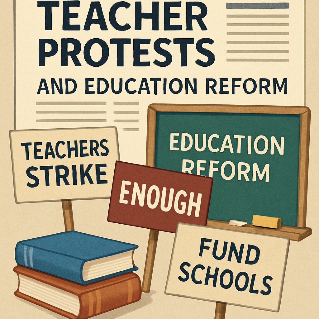 Newspaper coverage of Teacherless Tuesday and its influence on education policy.
