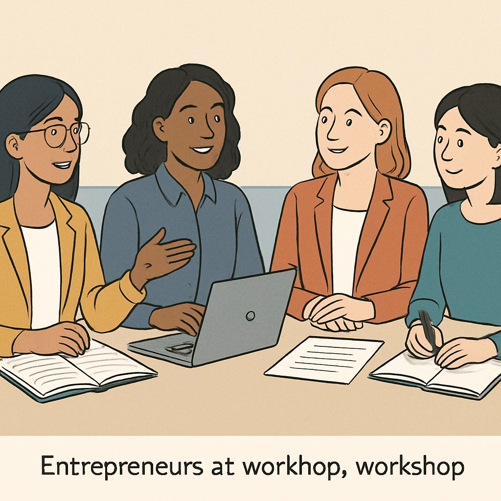 A group of women entrepreneurs engaged in a workshop, reflecting collaboration and learning through cross-cultural communication. Women entrepreneurs in a workshop discussing leadership strategies inspired by Sadhguru's teachings.