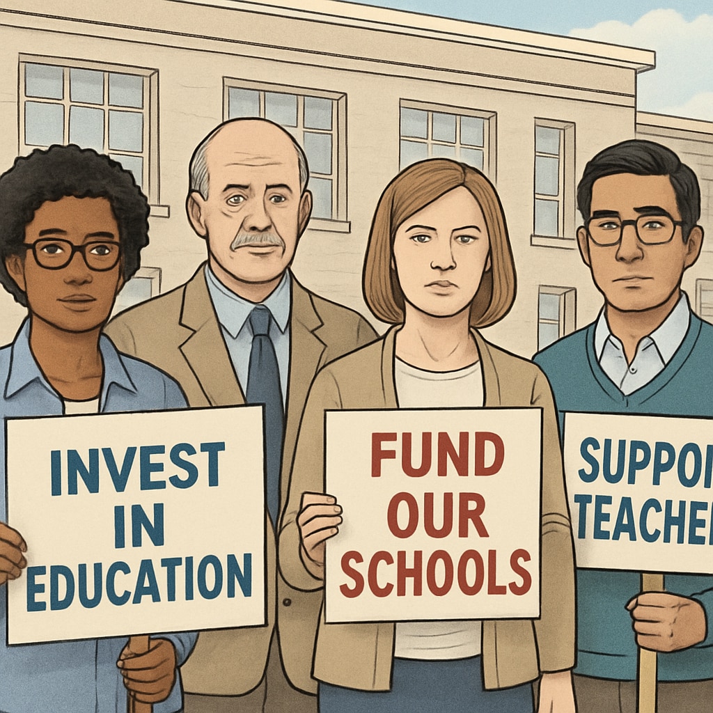 Teachers advocating for education reform during Teacherless Tuesday.