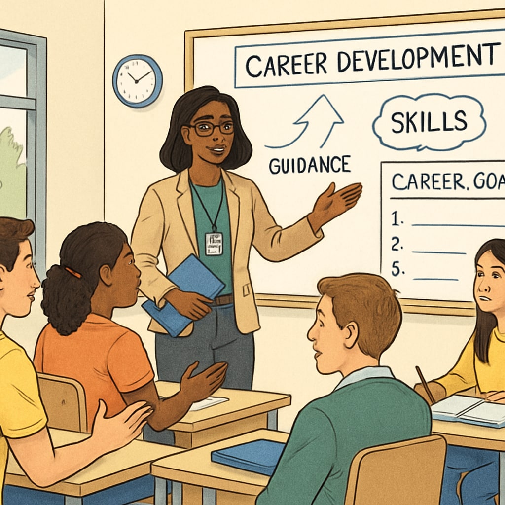 A UC career counselor interacting with students during a workshop. University of California career counselor hosting a workshop for students.