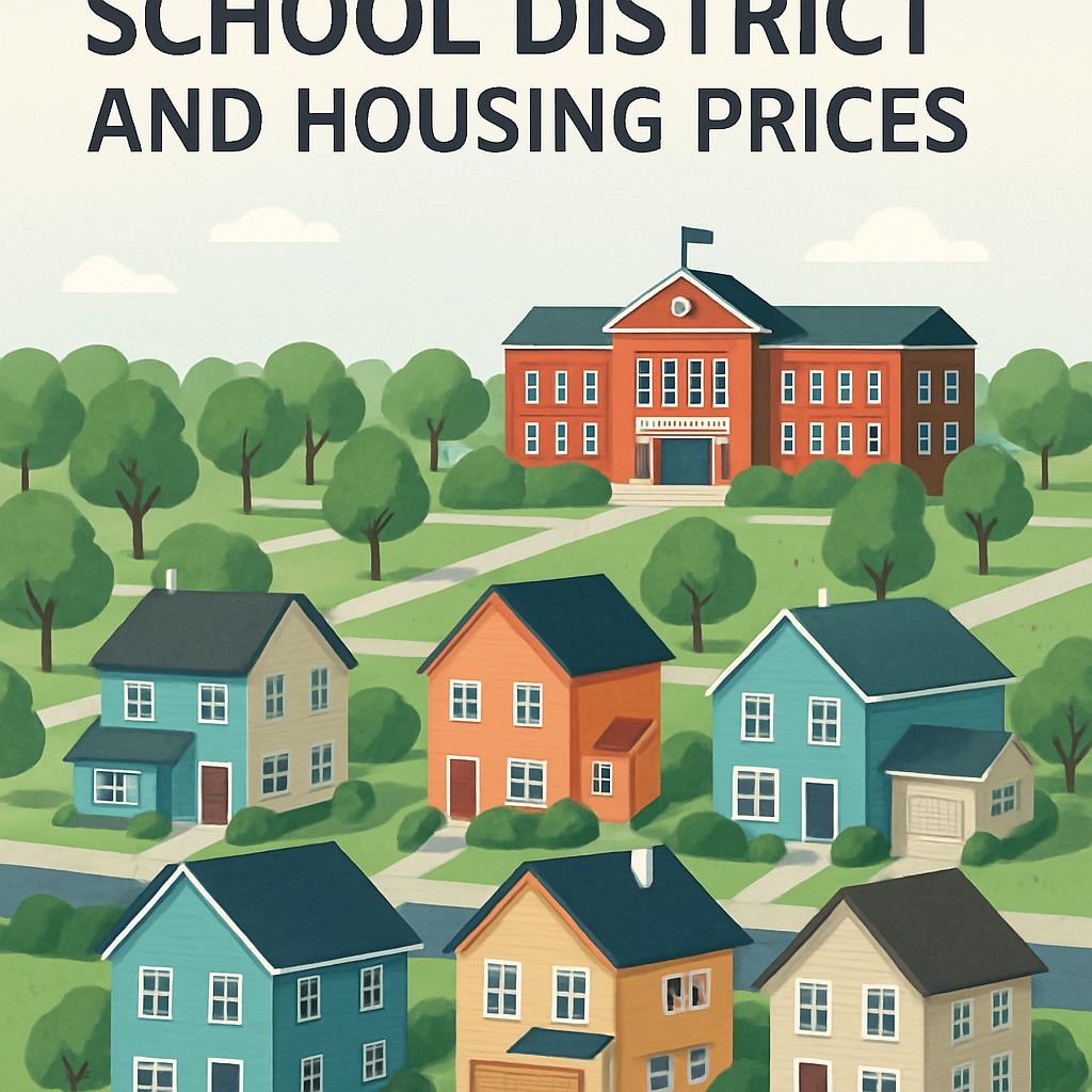 Suburban houses near a top-rated school reflecting school district rankings and housing value.