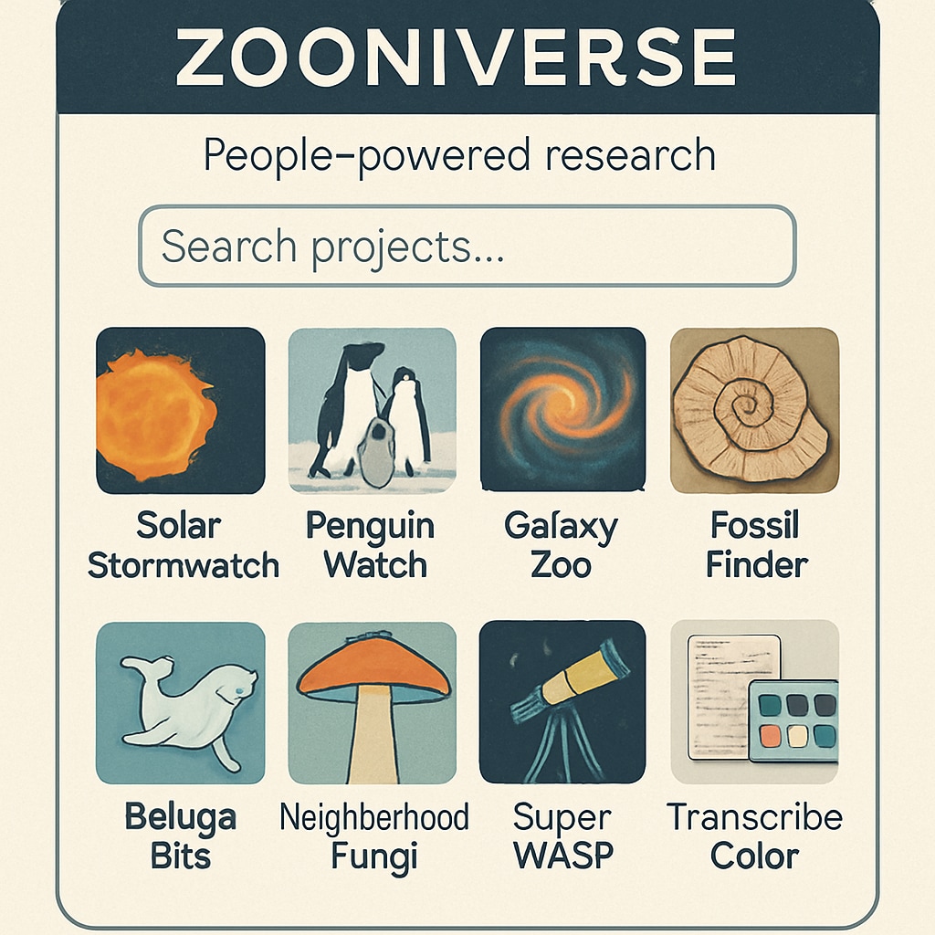 Overview of citizen science projects on the Zooniverse platform.