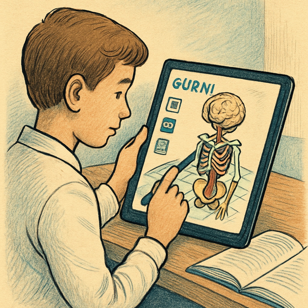 Student engaging with Gurwi's interactive learning features.