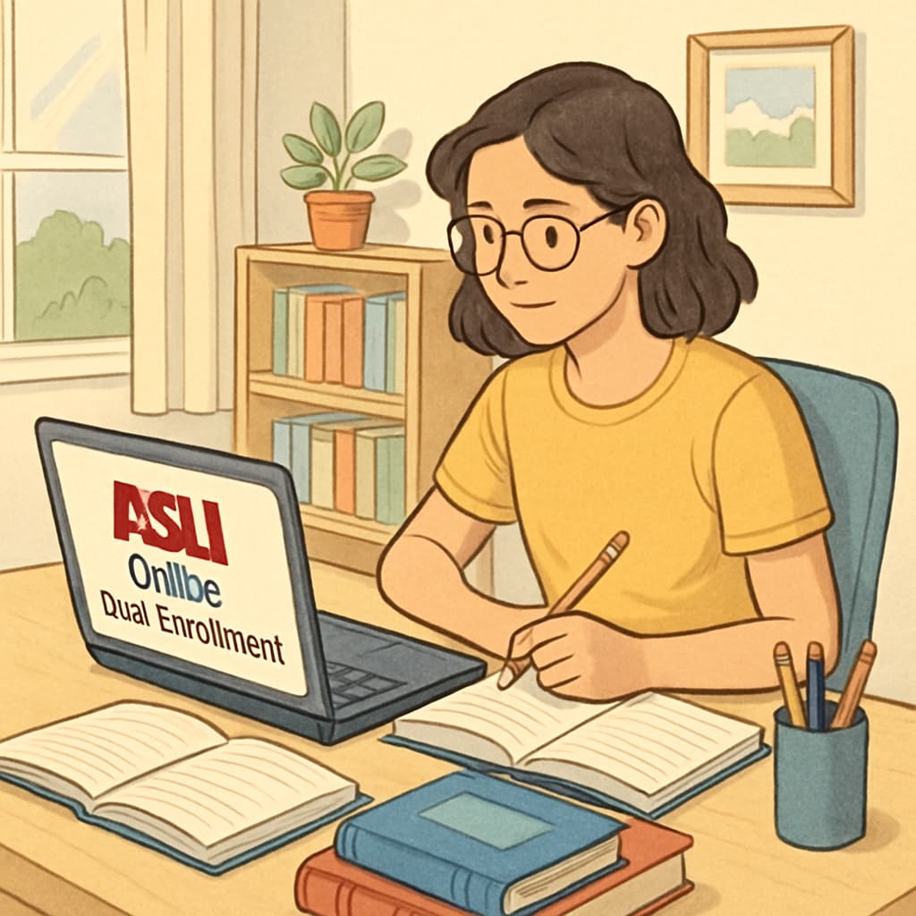 A student engaging with ASU Online dual enrollment.