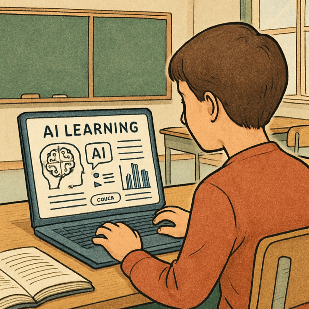 Student using AI learning tools like ChatGPT to enhance studies.