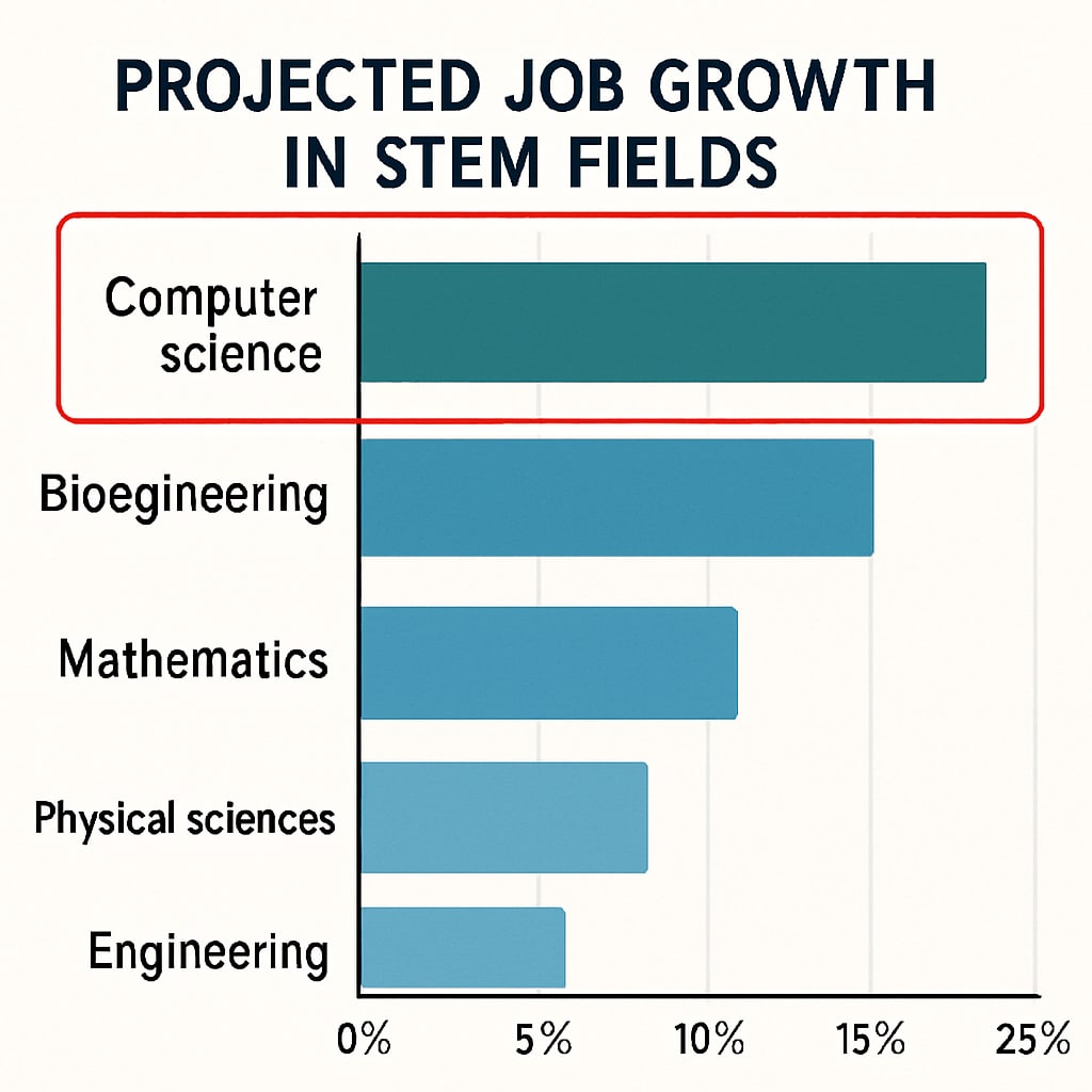 A chart illustrating career prospects in STEM fields for students.