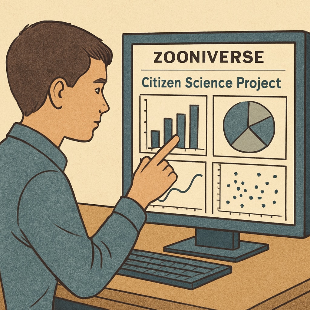 Student analyzing data on Zooniverse for citizen science projects