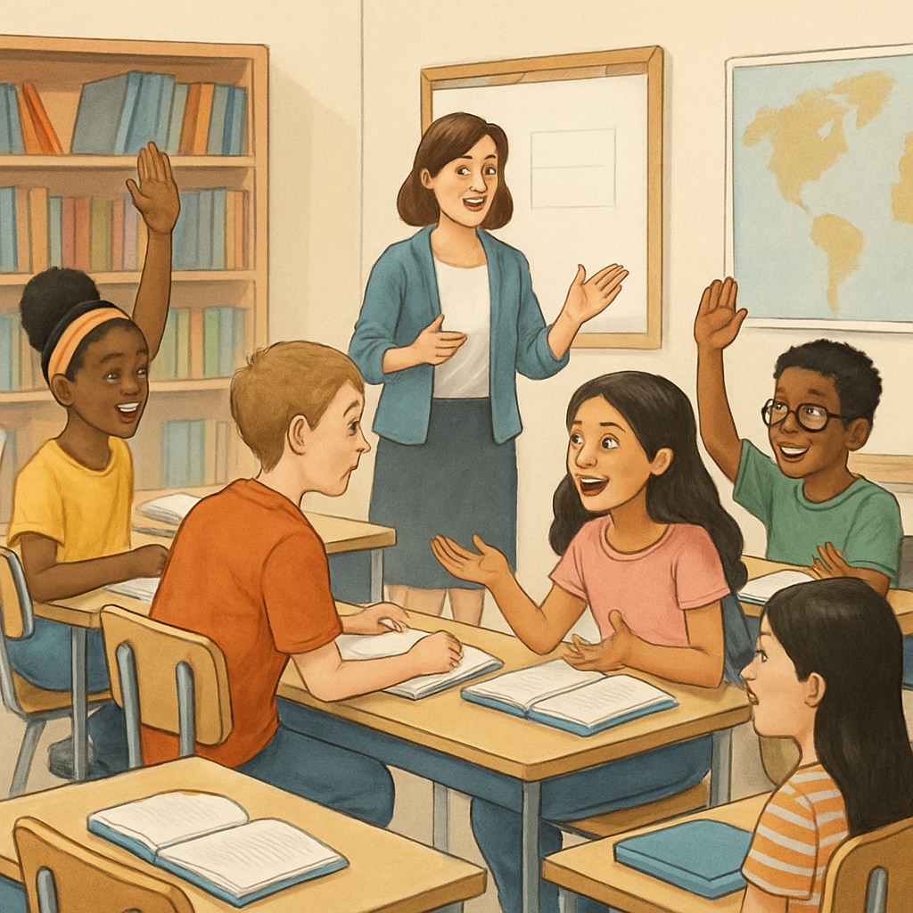 Students in a classroom discussing innovative education methods related to employability.
