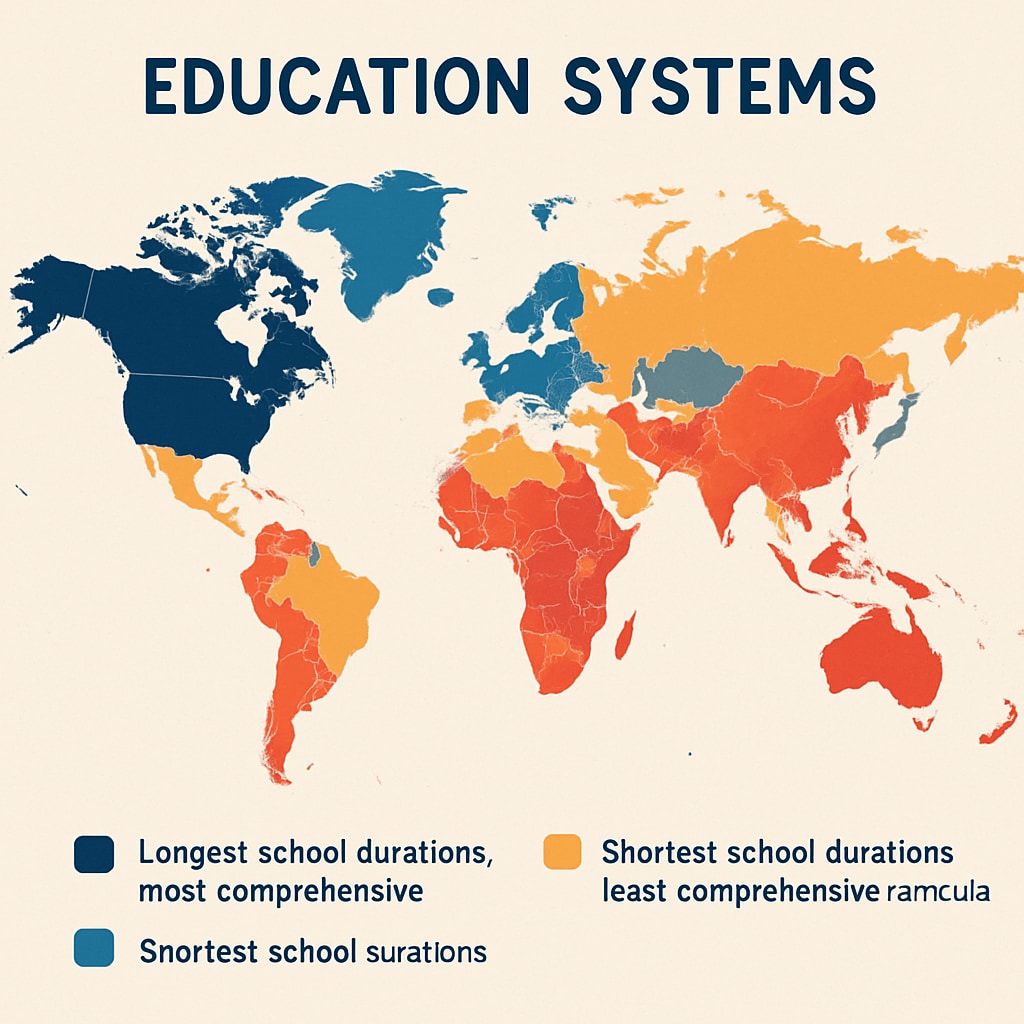 A map illustrating education system differences affecting university admission and visa applications.