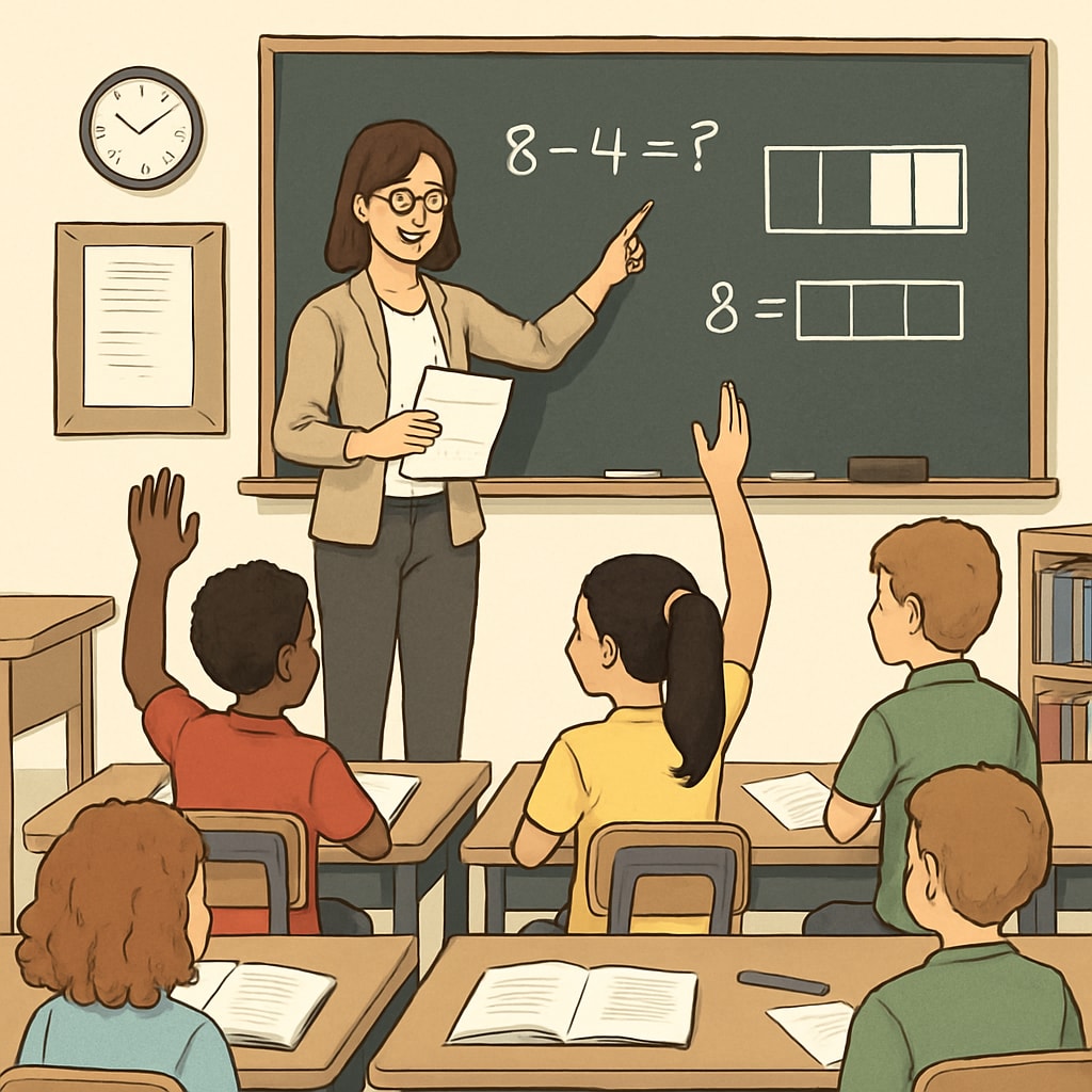 Students and teacher in an interactive classroom session, representing public school quality.